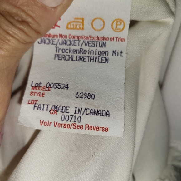 Joseph Ribkoff - lvory Faux Fur Zip-Up Hooded Jacket w/ Front Embellishments - Picture 10 of 11